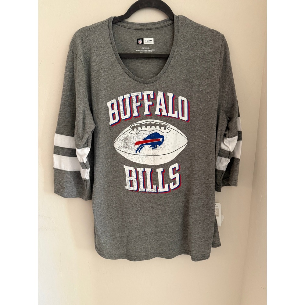 Women's NFL Team Apparel Buffalo Bills 3/4 Sleeve Graphic Tee Size XL-NWT
